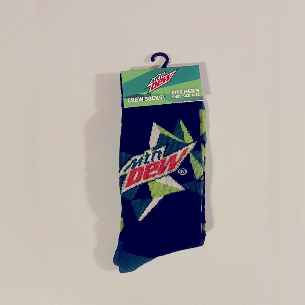 Fun Novelty Socks Featuring Mtn Dew Brand